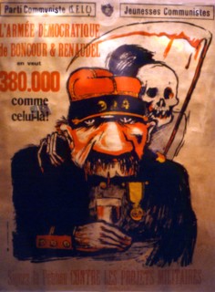 Affiche du Parti communiste français de propagande antimilitariste