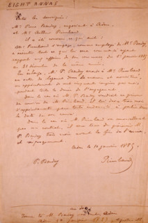 Handwritten letter by Arthur Rimbaud