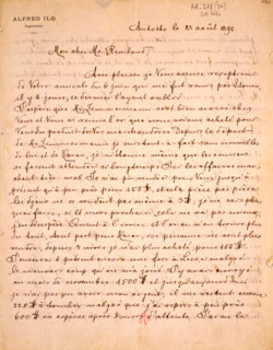Handwritten letter sent to Arthur Rimbaud
