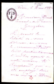 Handwritten letter by Arthur Rimbaud