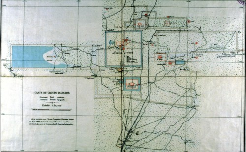 Map of the Angkor group drawn by Buat and Ducret