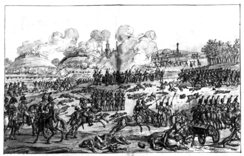Dessin anonyme, Bataille de la Moskowa (près du village de Borodino, Russie)