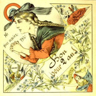 Epinal popular print to the glory of  military service on the theme of revenge: Do not forget Alsace-Lorraine