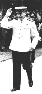 Stalin inspecting troops