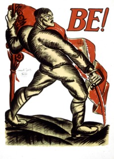 Affiche politique de Jozsef LAMPERTH (1891-1924) et Janos KMETTY (né en 1889), Révolution Hongroise de 1919