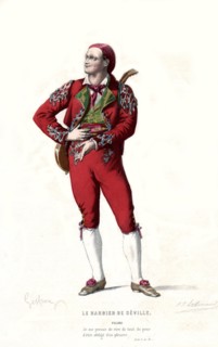 Engraving by Lallemand, Beaumarchais. "The Barber of Seville"