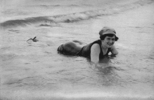 At the beach, postcard