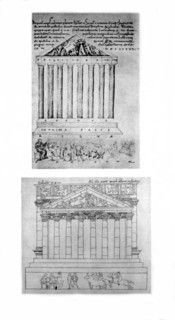 Drawings by Ciriaco of Ancona and San-Gallo. Athens, the Parthenon: west pediment