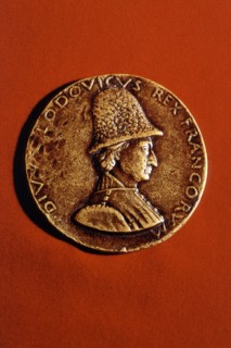 Bronze medal representing Louis XI (1423-1483) by Francesco Laurana