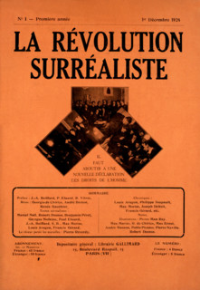 Couverture du n°1 de la revue "La révolution Surréaliste"