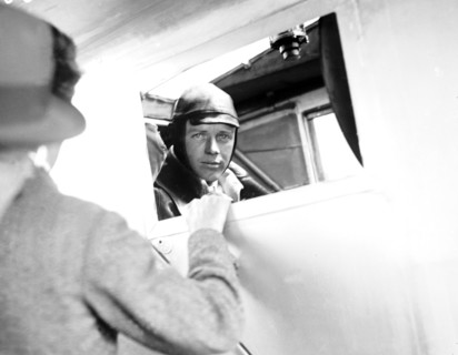 Charles Lindbergh. Atlantic crossing.
Lindbergh aboard the "Spirit of St-Louis" at Le Bourget airport