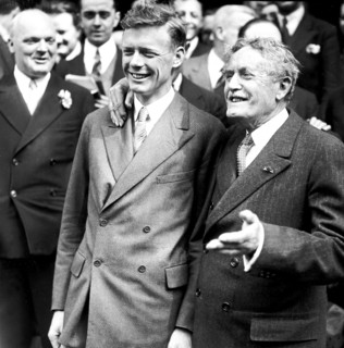 Charles Lindbergh. Atlantic crossing. Portrait of Lindbergh