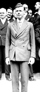 Charles Lindbergh. Atlantic crossing. Portrait of Lindbergh