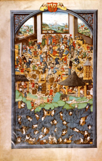 Miniature from "Kutna Hora Gradual". Ore market and miners' work