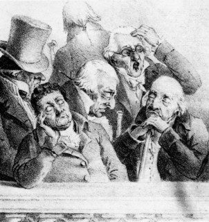 Engraving, the classics at the play "Hernani"