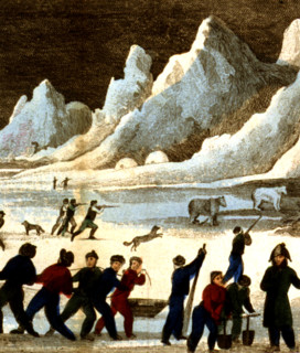 Eskimo family, in "Narrative of a voyage by Captain Ross in the years 1829 to 1833, who discovered a north-west passage from the Eastern to the Western ocean".