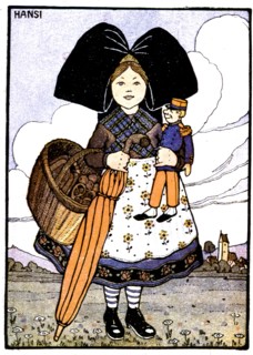 Dessin de Hansi (1873-1951), Alsacienne