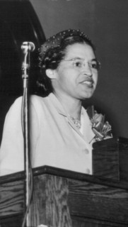Rosa Park (she organized the boycott of buses in Montgomery, Alabama, 1955)