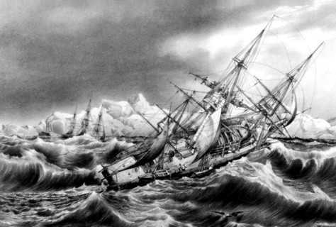 Polar landscape, in 'Journey to the South pole and Oceania'