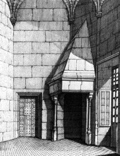 A cell of the Vincennes Castle, where the marquis de Sade was imprisoned. in Aubin-Louis Millin: 'National Antiquities'