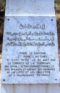 Algeria, Soummam Valley, commemorative stele set up in memory of the Soummam Congress