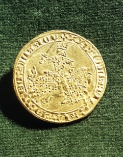 Golden medal, John II the Good (1350-1364), a Frank on horseback, the king on horseback
