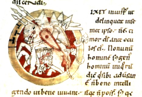St. Augustine's Enarrationes in psalmos (sermons on the psalms)  f° 90: Group of riders