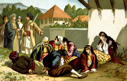Massacre d'Arménie par les Turcs en 1894-1896. Arméniens vendus comme esclaves