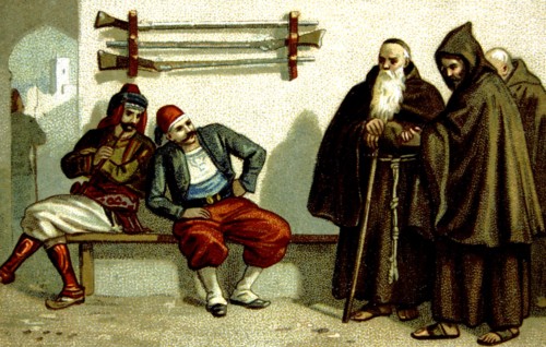 Massacre d'Arménie par les Turcs en 1894-1896. Les Révérends Pères Capucins de Malata faits prisonniers