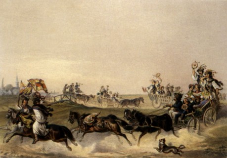 Return of the bridal procession in 'Journey to Hungary' by Pronay