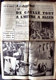 War in Algeria, Front page of the newspaper "Le Journal d'Alger"