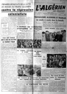 War in Algeria, Front page of the newspaper "L'Algérien en France"