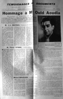 War in Algeria, Front page of the newspaper "Evidence and documents on the War in Algeria"