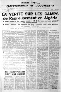 War in Algeria, Front page of the newspaper "Evidence and documents on the War in Algeria"
