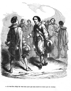 The Three Musketeers, Athos challenged to a duel by an Englishman