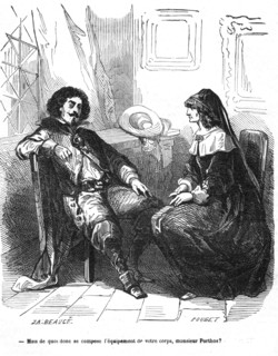 The Three Musketeers, Porthos with Mrs. Coquenard
