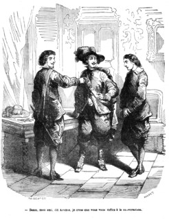 The Three Musketeers, Aramis, d'Artagnan and Bazin