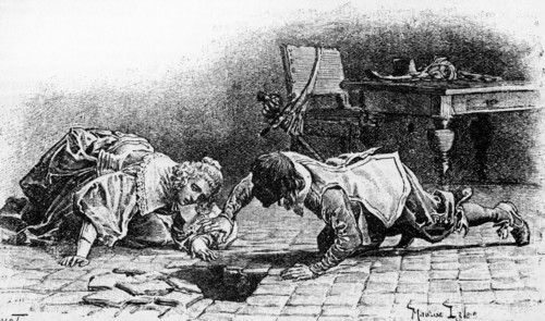 Les trois mousquetaires. Gravure 19e