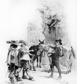 The Three Musketeers. Engraving 19th C.