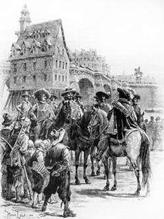 The Three Musketeers. Engraving 19th C.