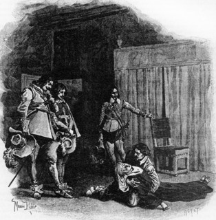 Les trois mousquetaires. Gravure 19e