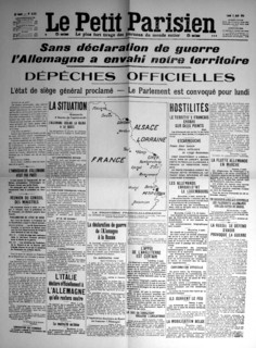 Front page of 'Le Petit Parisien'