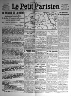 Front page of 'Le Petit Parisien' : the Battle of the Marne