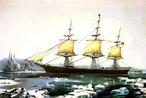 Litograph by Currier and Ives, American ship 'Red Jacket'