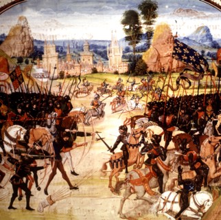 Battle of  Poitiers, in "Chronicles" of Jean Froissart