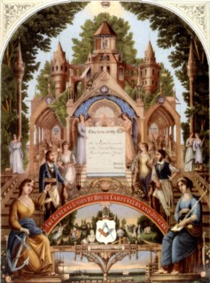 Diploma of a union member belonging to the carpenters' association