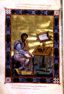 Copyist with geometry instruments