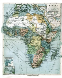 Map of Africa, in 'Africa' by  Sievers and Kahn