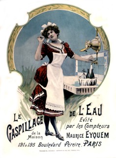 Affiche publicitaire pour des compteurs d'eau