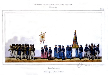 Procession of trade guilds in Strasburg, The dyers